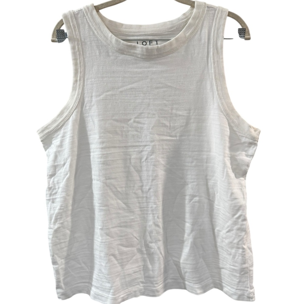 LOFT Women's White Tank Top - Picture 2 of 5